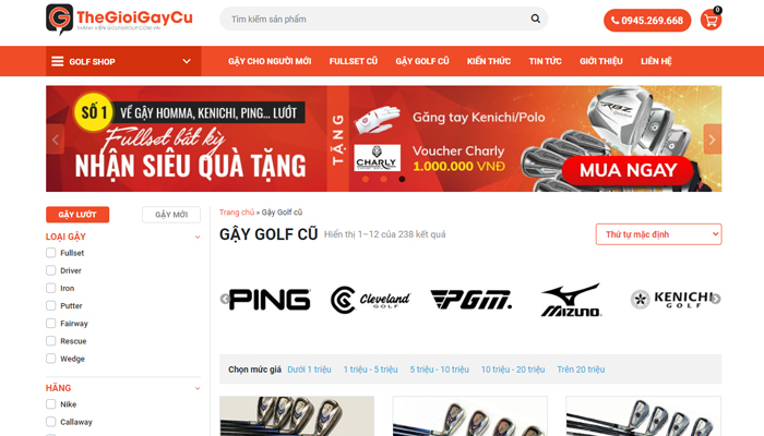 Trang web mua gậy golf cũ - Thegioigaycu.com