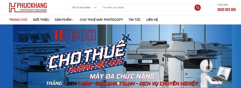 Website bán máy photocopy Ricoh Hưng Phúc Khang