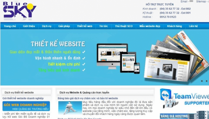 thiết kế website nhập hàng bluesky