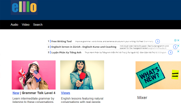 Elllo - Website học tiếng Anh miễn phí từ cơ bản đến nâng cao