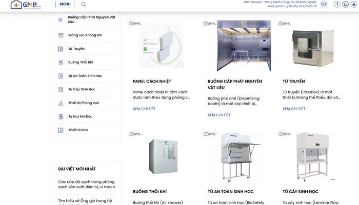 Gmpgroups.com.vn - Website bán thiết bị phòng sạch
