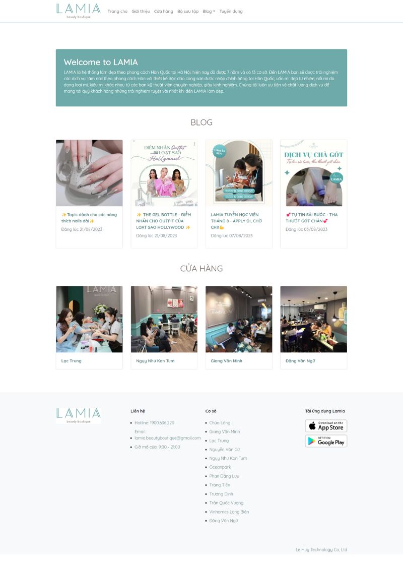 mẫu website Lamia