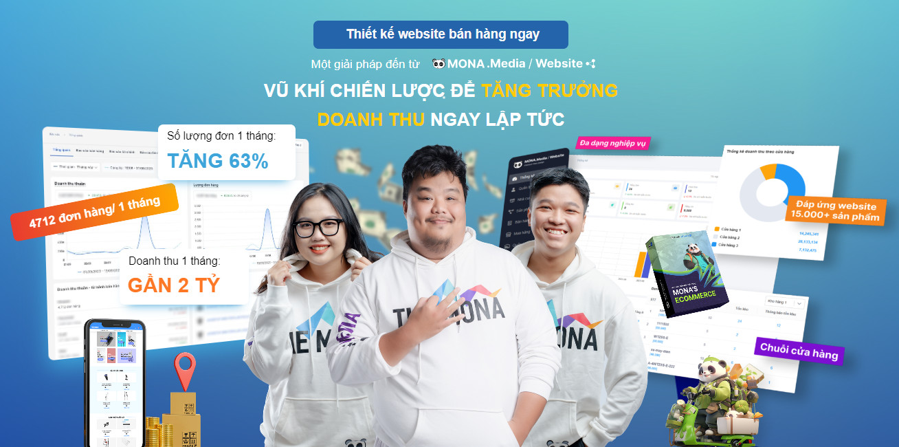 thiết kế website bán hàng tại Mona Media