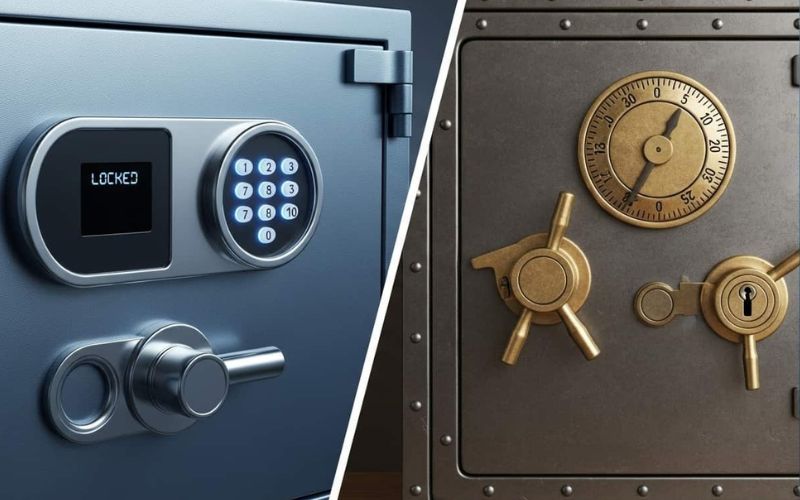 So sánh két sắt khóa cơ và két sắt điện tử